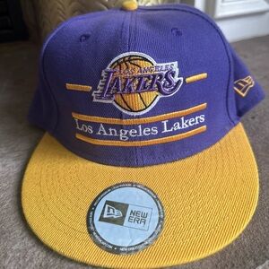 New Era NBA Los Angeles Lakers Snapback Hat 2Tone Color Cap Vintage Rare